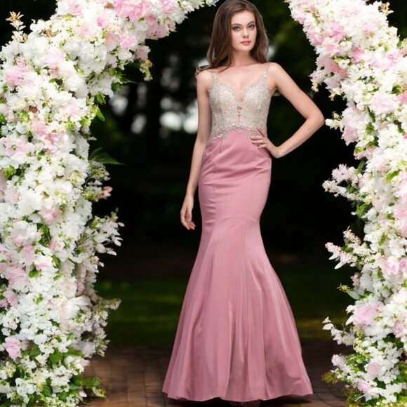 Abby Paris by Lucci Lu, Prom Dress Formal Gown, Style 93019, Blush Pink, Size 4 - Picture 13 of 16